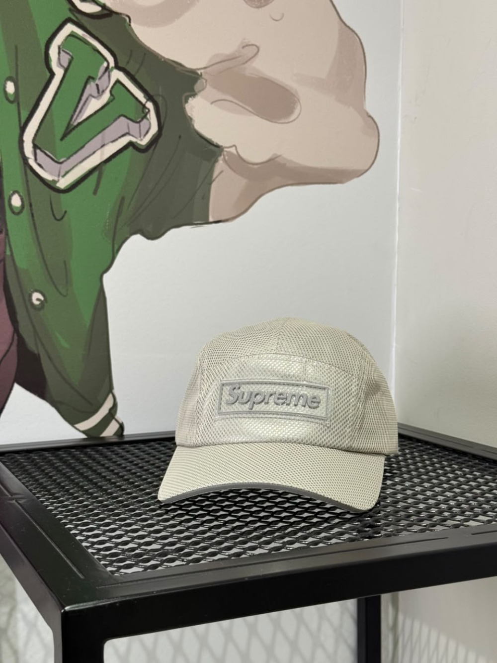 Boné Supreme Metallic Mesh Camp Stone FW26-W1 — Único, Novo