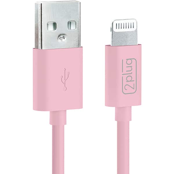 Cabo USB para lightning, 1m, Rosa, 2Plug CX 1 UN