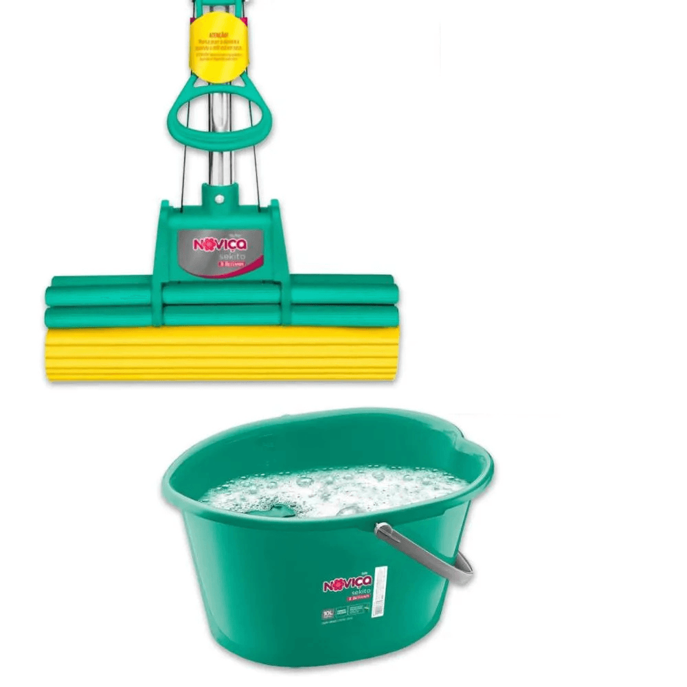 Kit Mop Sekito Noviça com Cabo e Balde Plástico 10L Bettanin