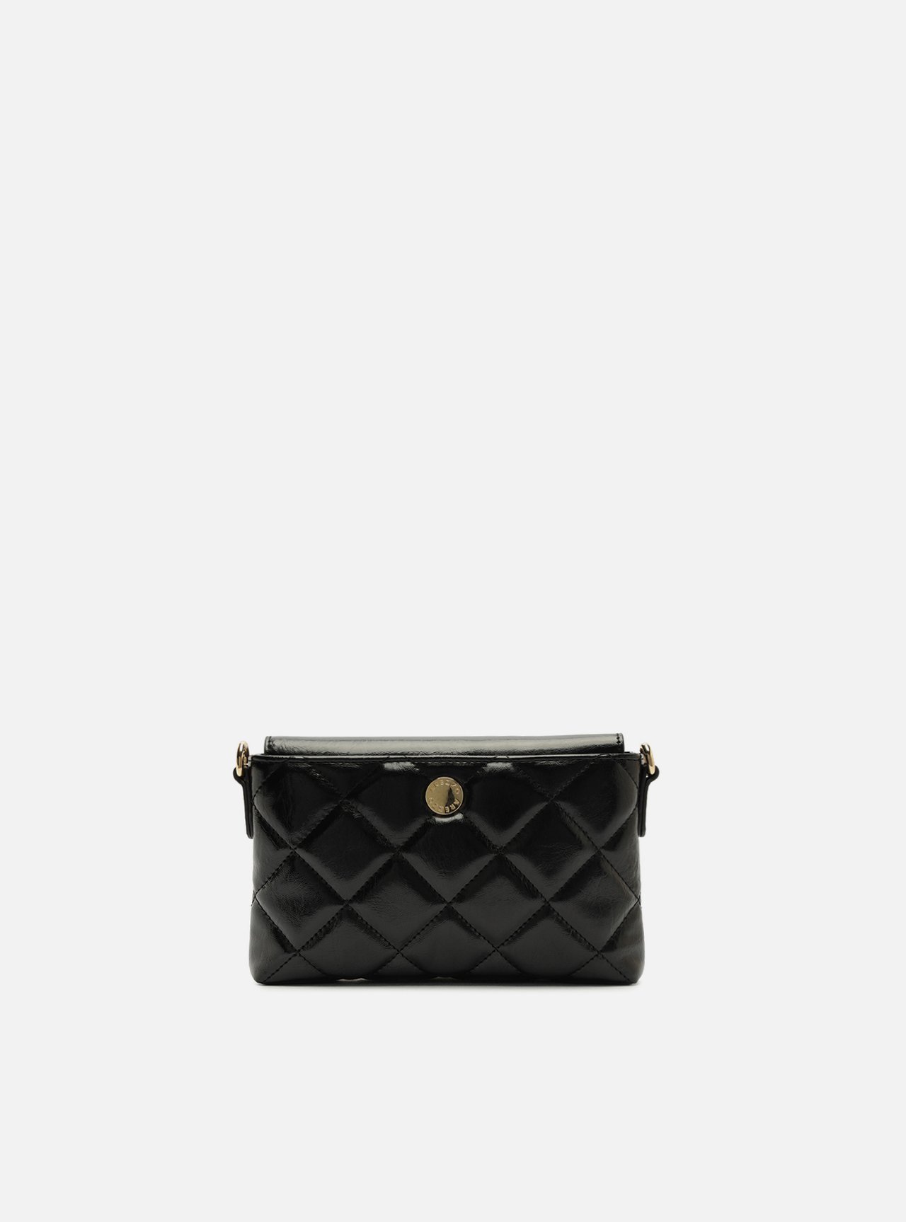 Bolsa Tiracolo Preta Pequena Matelassê Corrente
