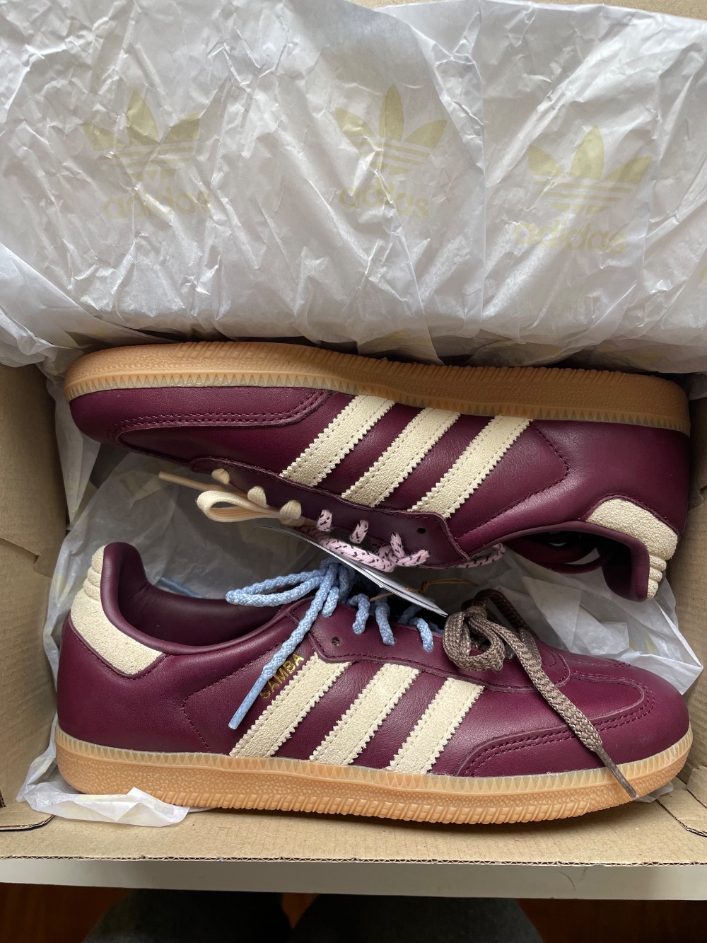 adidas Samba OG Maroon Warm Vanilla Gum — 35, Novo