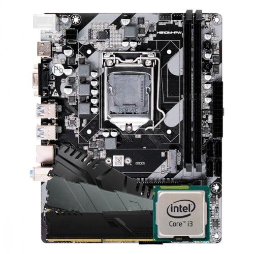 Kit Upgrade, Intel Core i3 8100 + Placa Mãe Chipset H310 + Memória 8GB DDR4