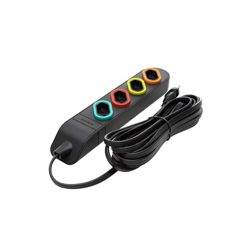 EXTENS MULTITOMADA PP 3X0,75 2P+T 10A PRETO 5M -6P DANEVA