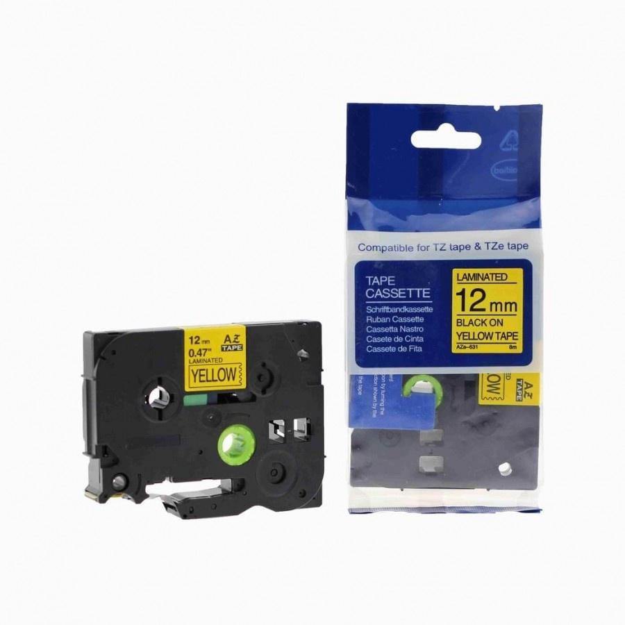 Fita Brother TZE-631 12mm Preto/Amarelo