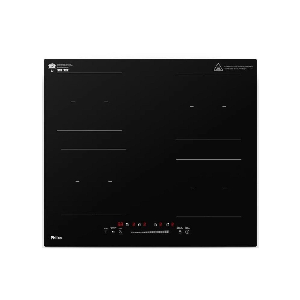 Cooktop de Indução Philco PCTQ1 Função Turbo 220V Preto
