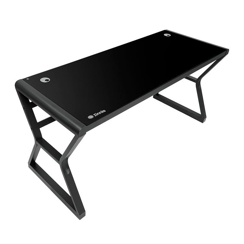 Mesa para Escritorio Zinnia Aurea A180, Vidro Temperado, 180cm, Preto, ZNO-ARA-BK03