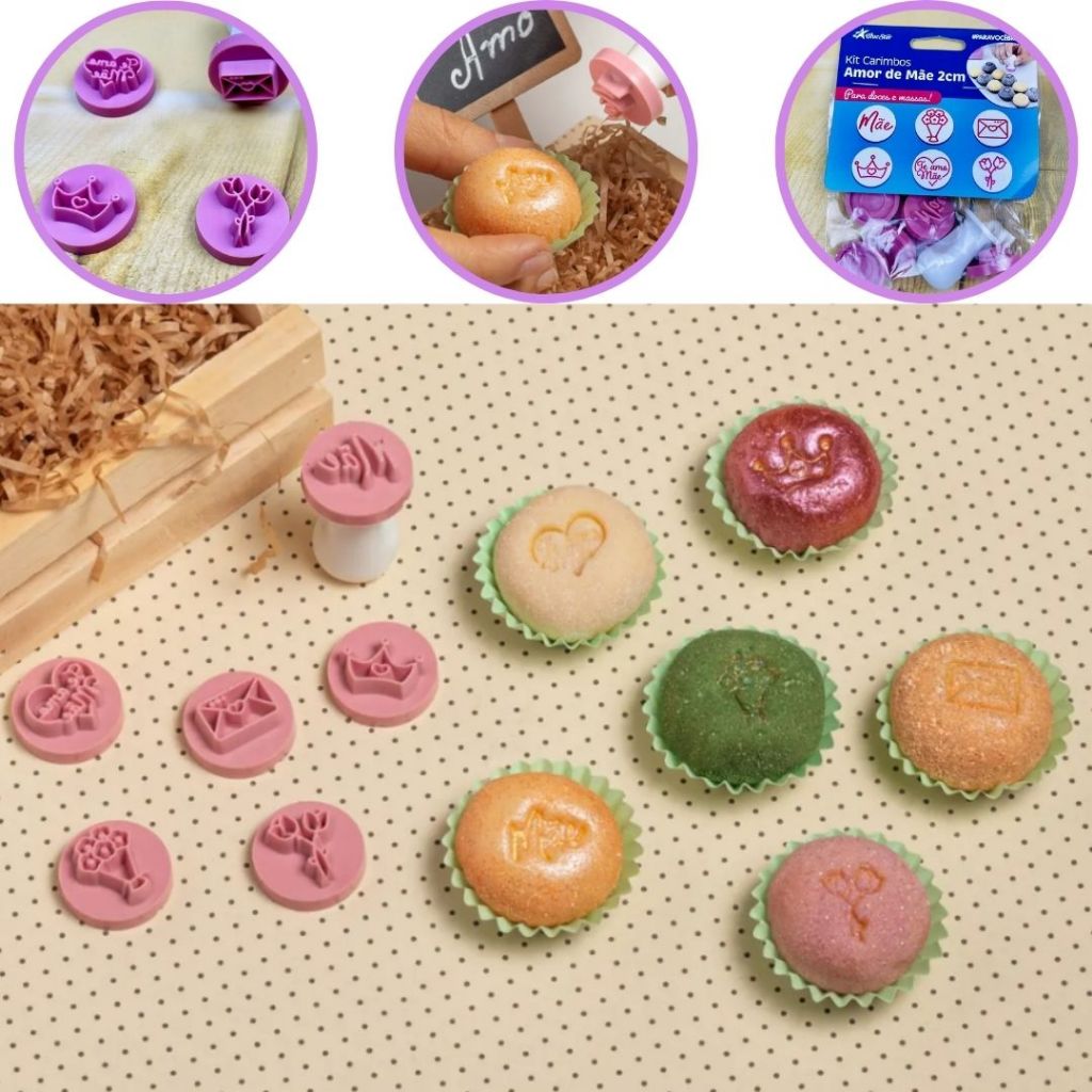 KIT CARIMBOS AMOR DE MÃE 2 CM (BLUE STAR) (CHOCO)