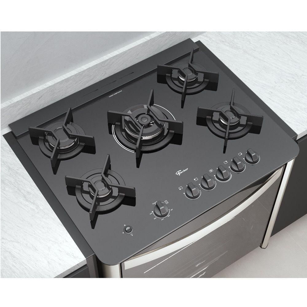 Fogão de Embutir Fischer 5 Bocas Gran Cheff - 220 Volts 220