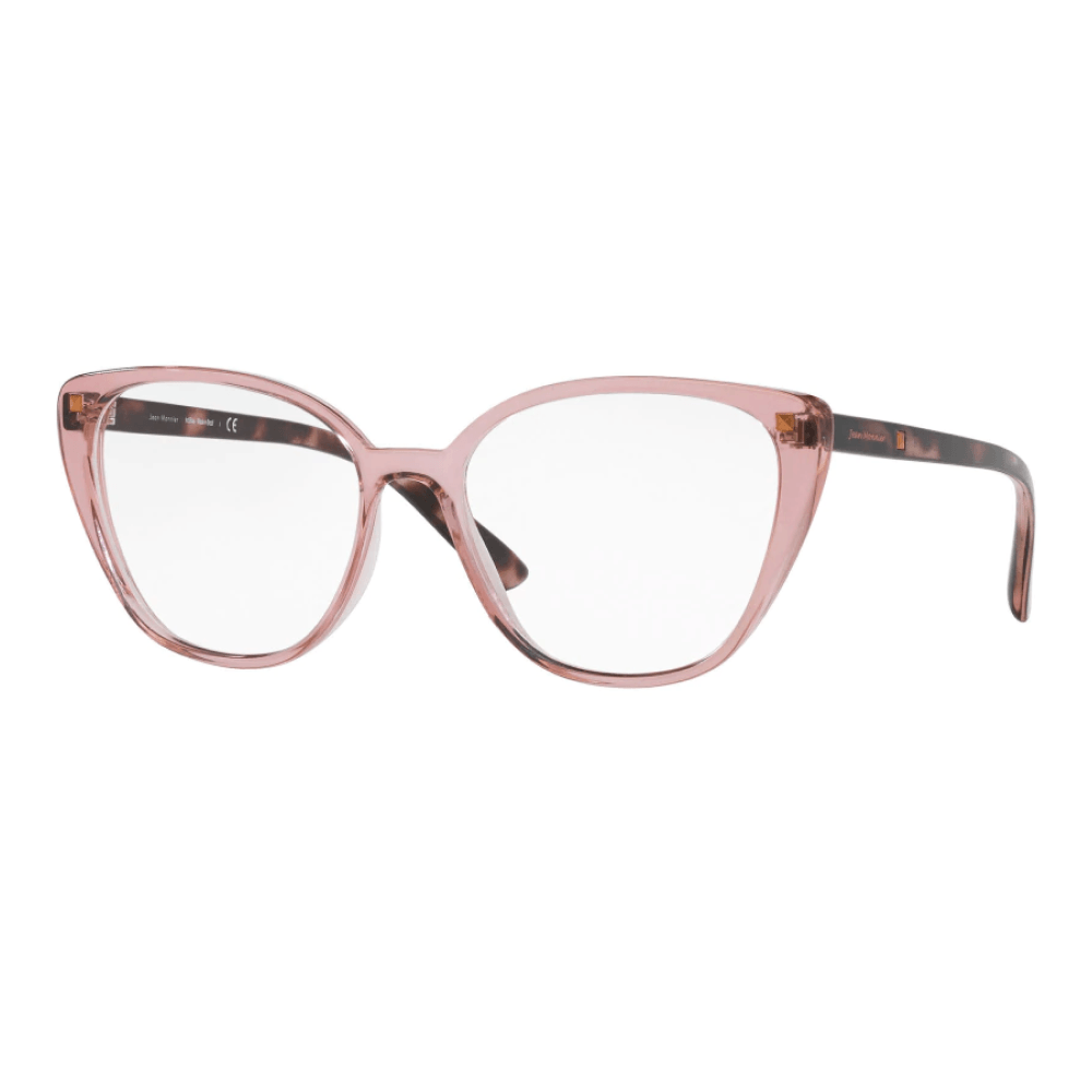 Armação de Óculos de Grau Jean Monnier 8324 Feminino Borboleta Acetato Rosa Translúcido