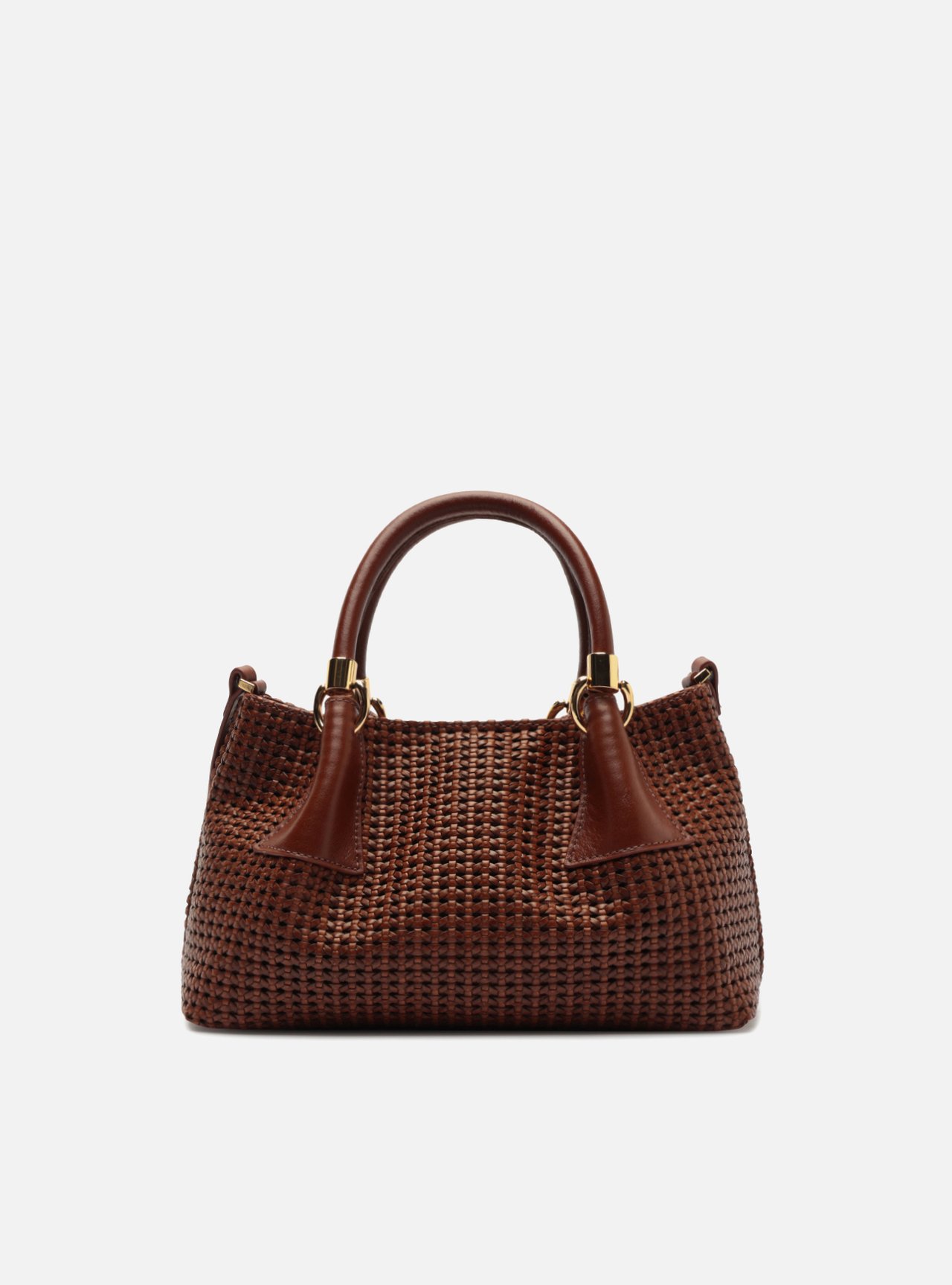 Bolsa Tote Marrom Couro Média Tressê