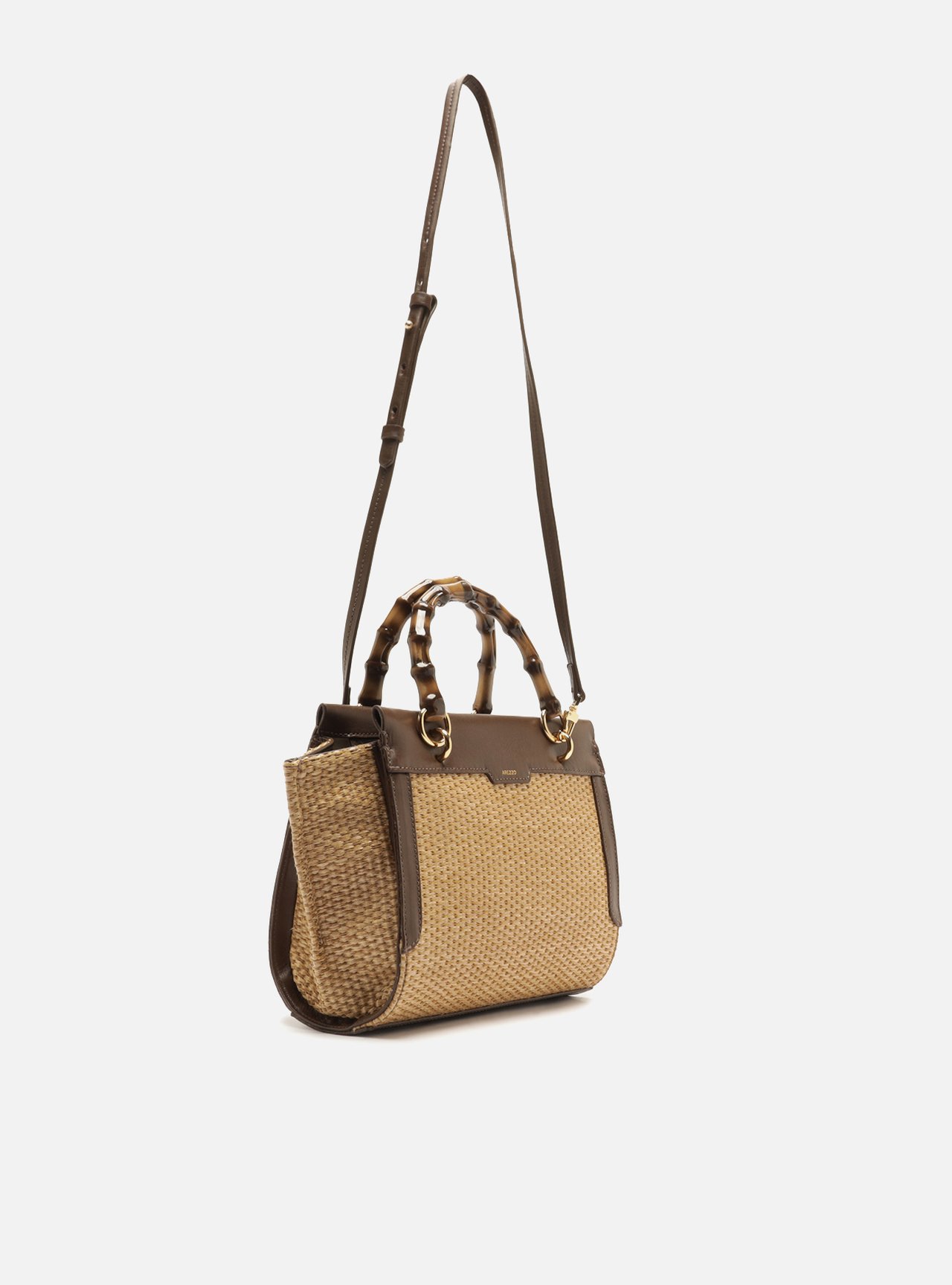 Foto 5 de Bolsa Tote Natural Palha Média Alça Bambu