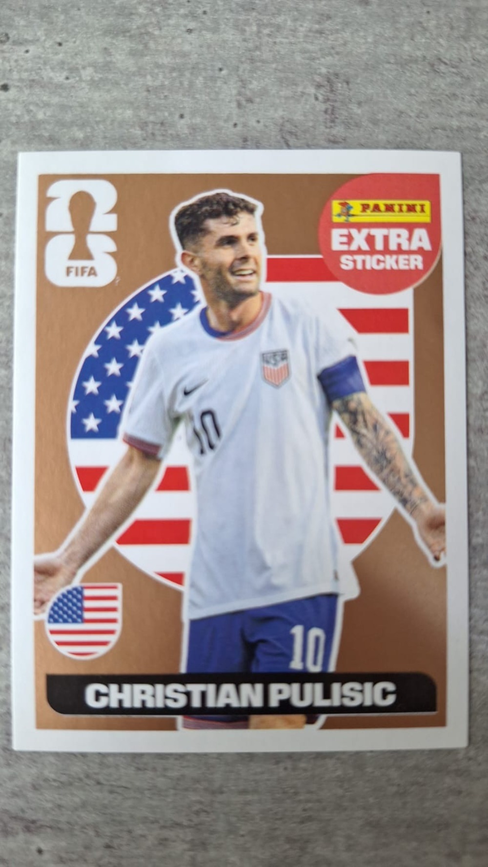 Figurinha Panini Christian Pulisic Bronze Extra FIFA World Cup 2026 — Near Mint, Novo