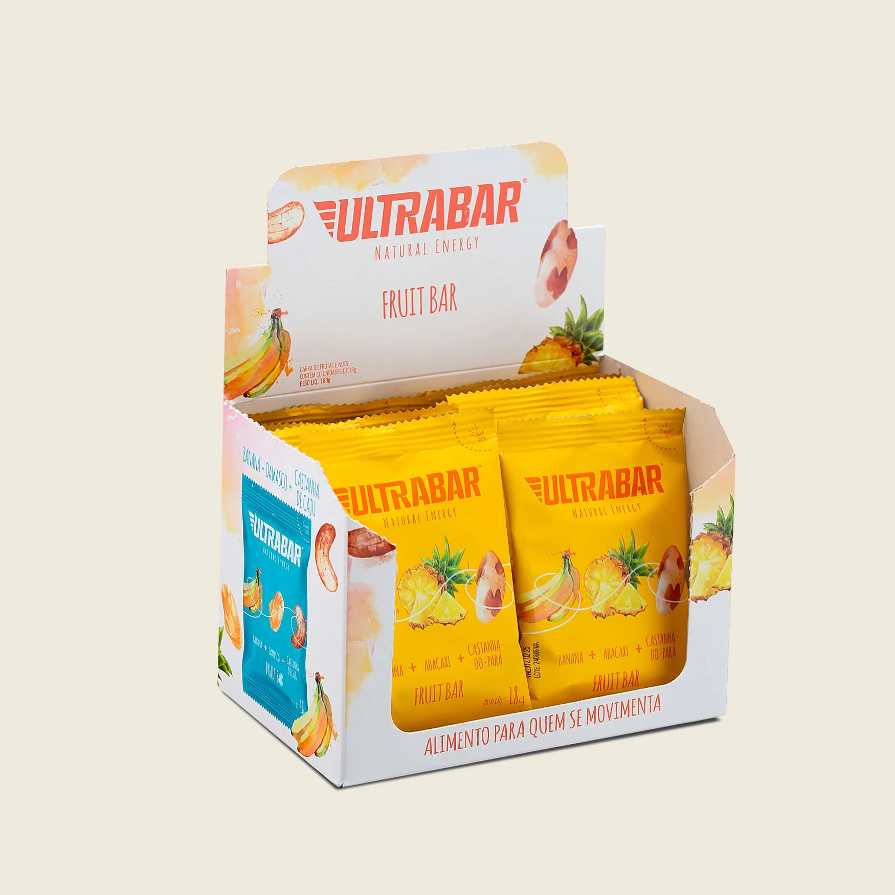 Fruit Bar Banana, Abacaxi E Castanha do Pará (10 Unidades) Ultrabar