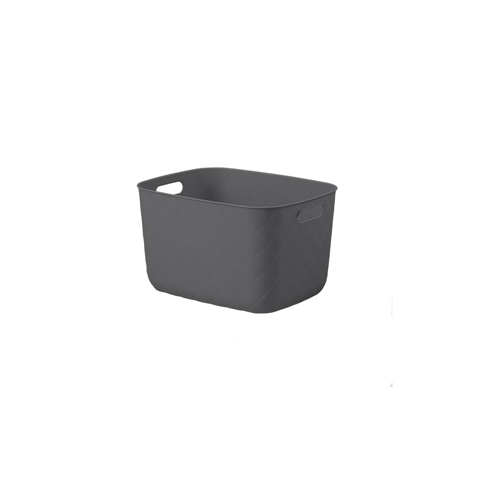 Caixa Organizadora Puffer 19L Cinza Chumbo