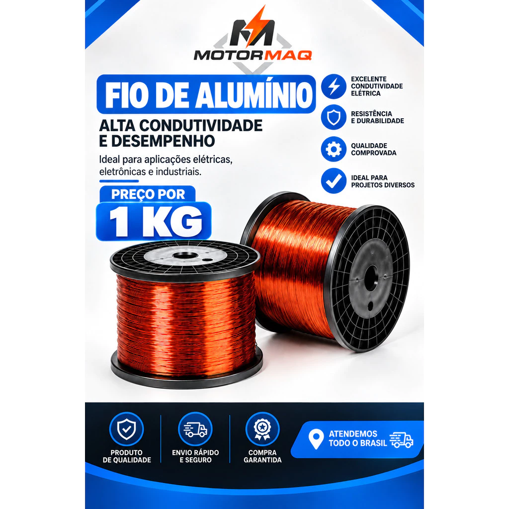 Fio de Aluminio Esmaltado 19AWG - 1 KG