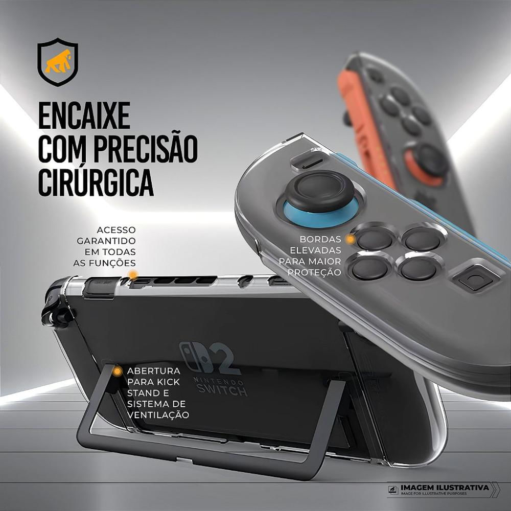 Foto 4 de Capa para Nintendo Switch 2 - Crystal Slim - NÃO AMARELA - Gshield