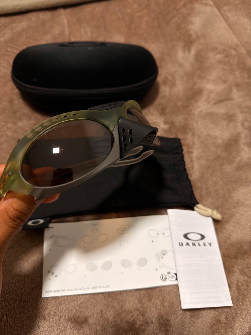 Óculos Oakley Plantaris Matte Transparent Fern Prizm Tungsten — Único, Usado