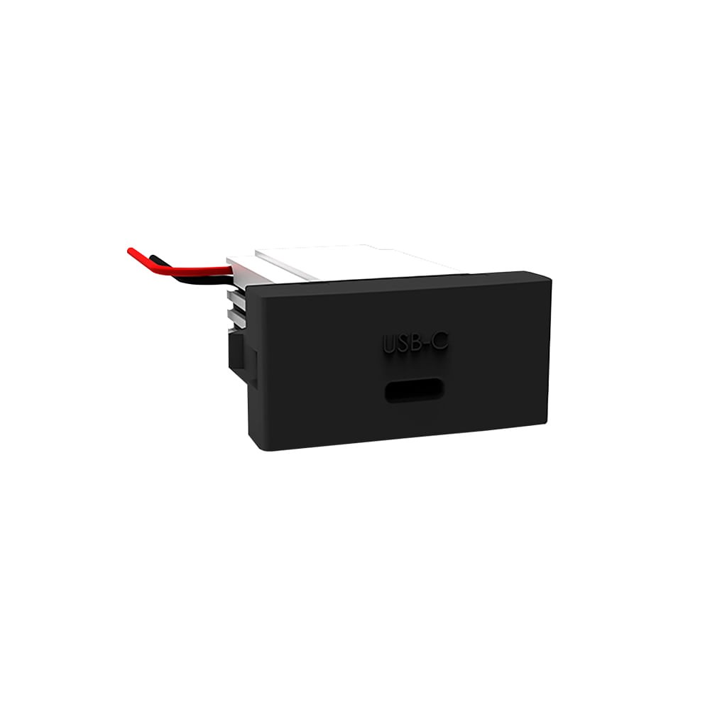 Módulo Tomada USB-C 25W Ip Class Preto Ebano Fosco Alumbra