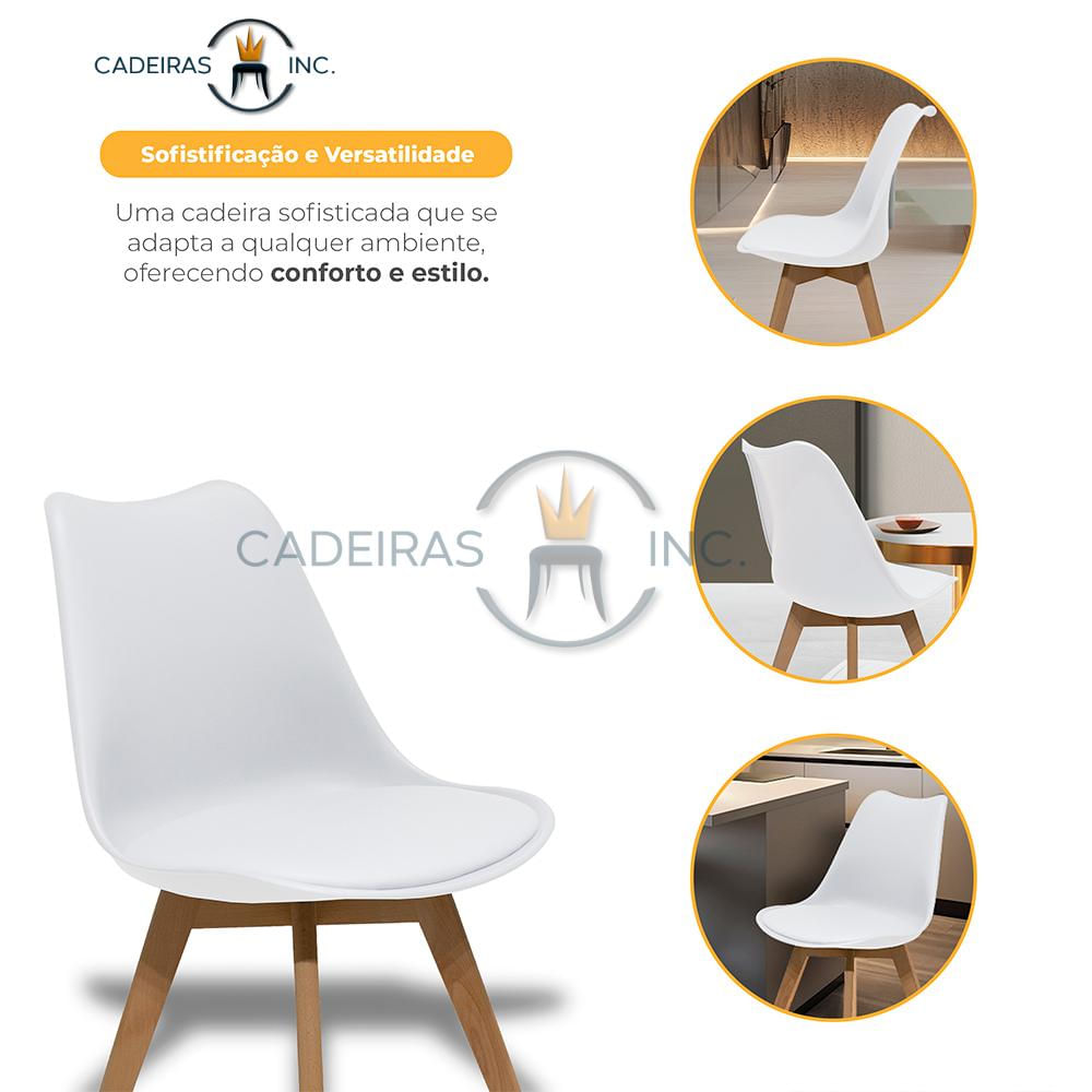 Foto 4 de Kit 4 Cadeiras Saarinen Leda Branca Branco