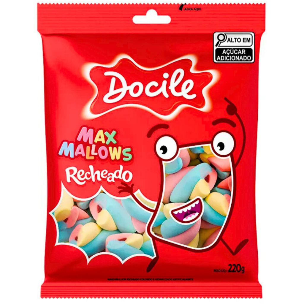 Marshmallow Twist Recheado Colorido 220g Docile