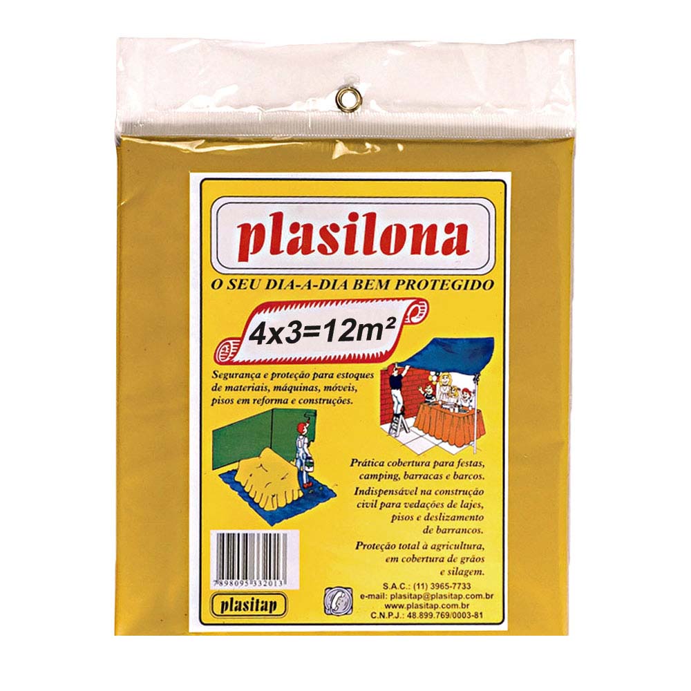 Lona Plástica Pc 4mx3m Amarela Plasilona Plasitap