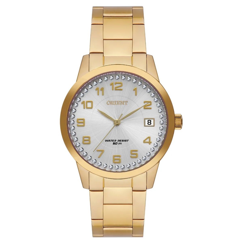 RELÓGIO ORIENT FEMININO DOURADO CRISTAIS FGSS1237 S2KX