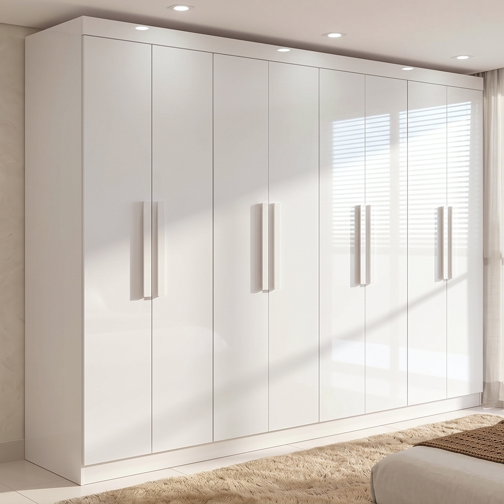 Guarda-roupa Casal Easy Slim 8 Portas Branco