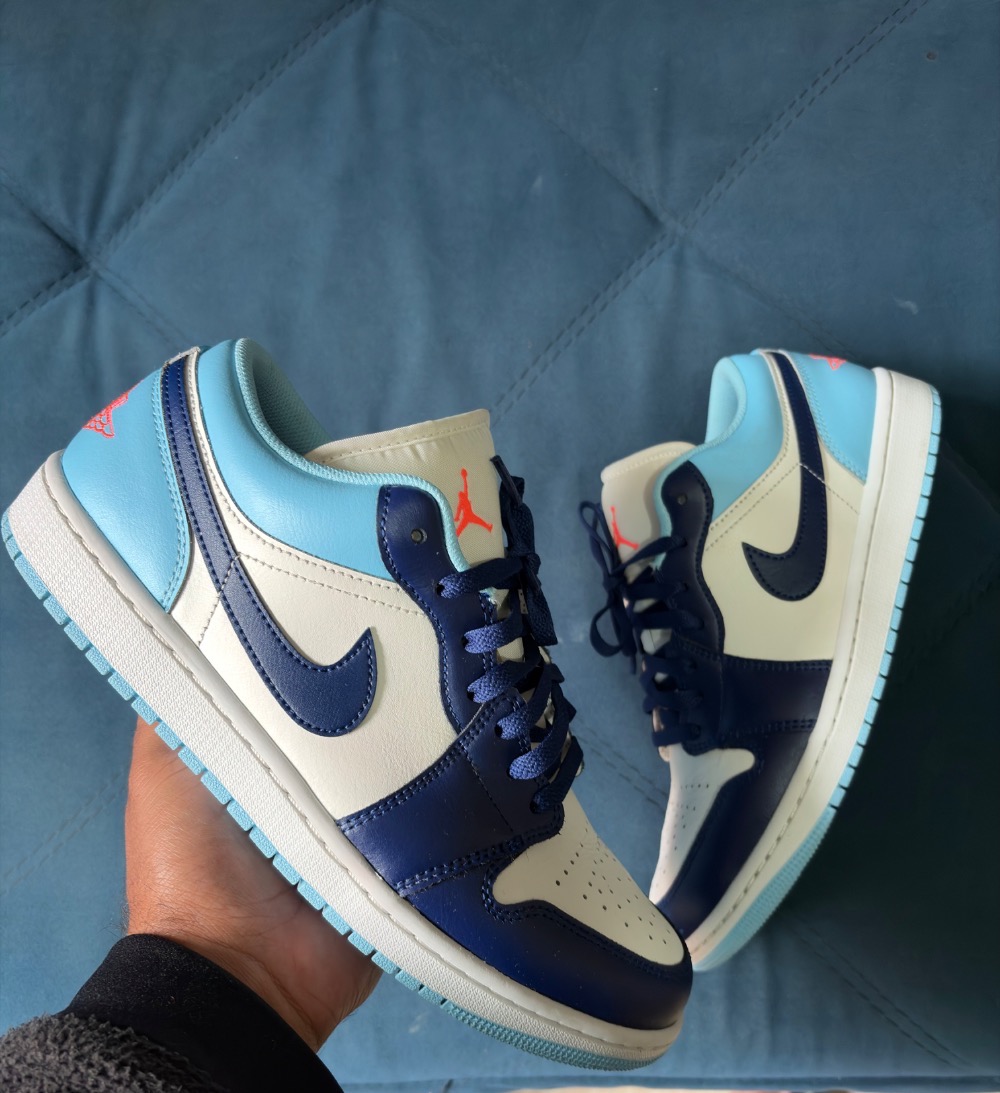 Air Jordan 1 Low Midnight Navy White University Blue — 41, Usado