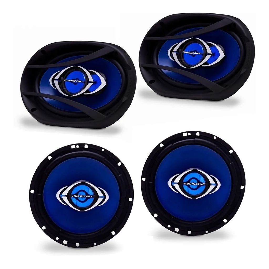 Kit Auto Falante Hurricane 6 Polegadas + 6x9 Polegadas Rms Prático