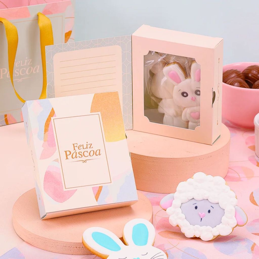 Foto 2 de 10 CARTÕES PARA BISCOITO COM VISOR CELEBRAR 5527 ( PASCOA JANGO 2026 )