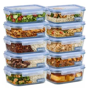 Kit 10 Potes Vidro Borossilicato 640ml