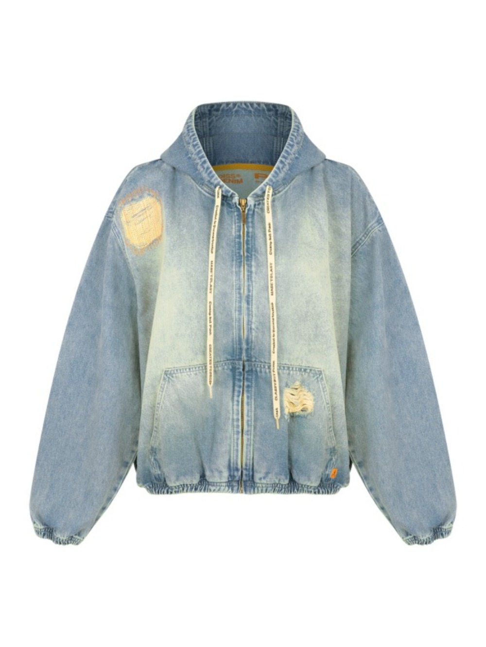 Jaqueta Diss Denim Trashed Denim Blue — PP / P / M / G / XG, Novo