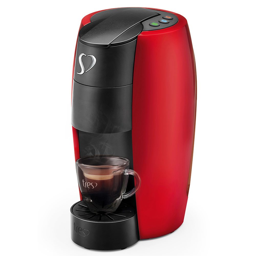 Cafeteira Espresso LOV Vermelha Automática - TRES 3 Corações