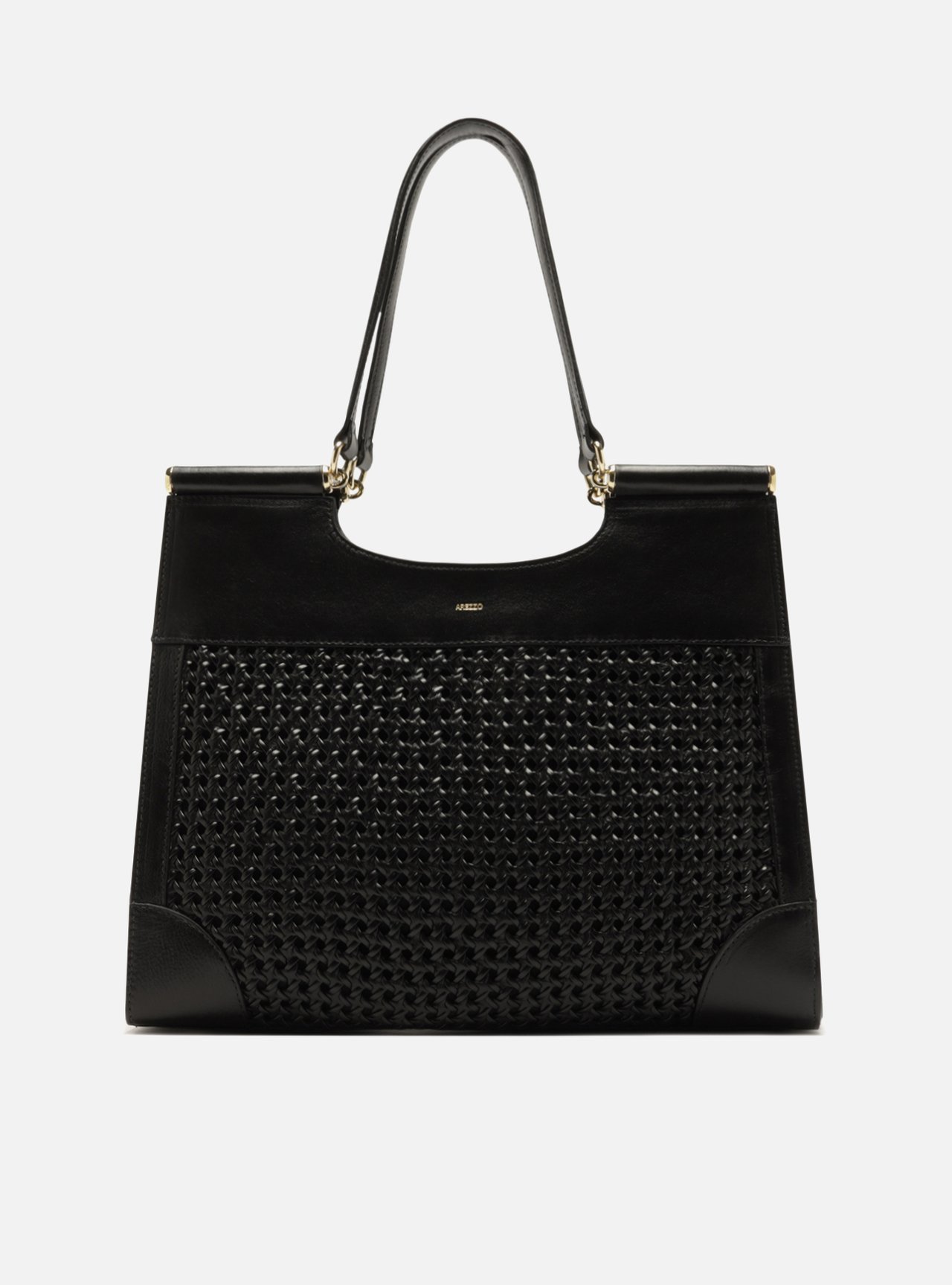 Bolsa Shopping Preta Couro Grande