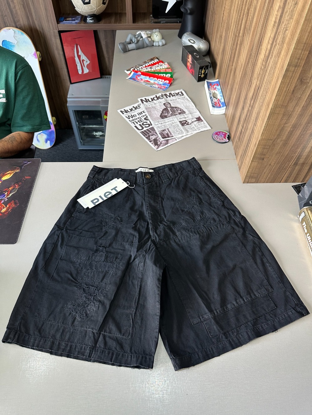 Bermuda Piet Chino Patchwork Black — 36, Novo