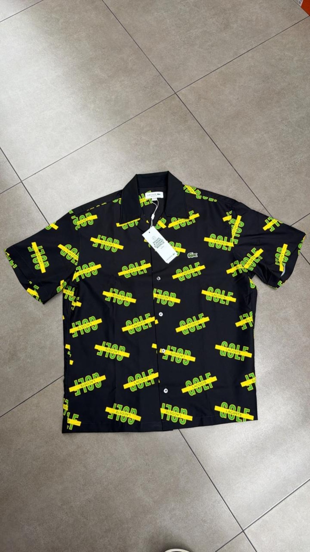 Camisa Lacoste Estampada Golf Black — M, Novo