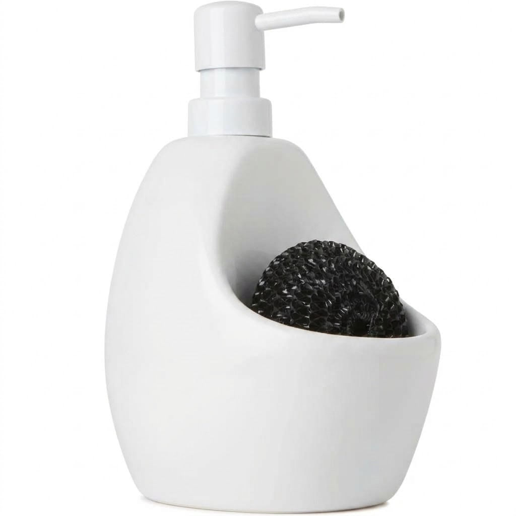 Porta Detergente com Esponja Joey 750 ml Branco Umbra