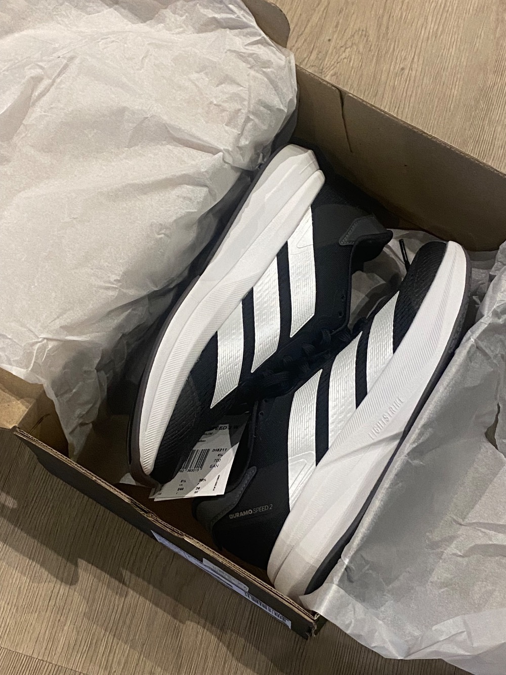 adidas Duramo Speed 2 Core Black Cloud White Grey Five — 35 / 36 / 37 / 38 / 39, Novo