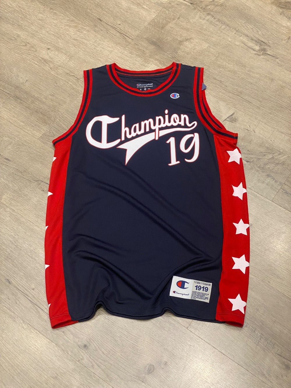 Regata Champion Jersey Basket Stars Navy Red — P / XG, Novo