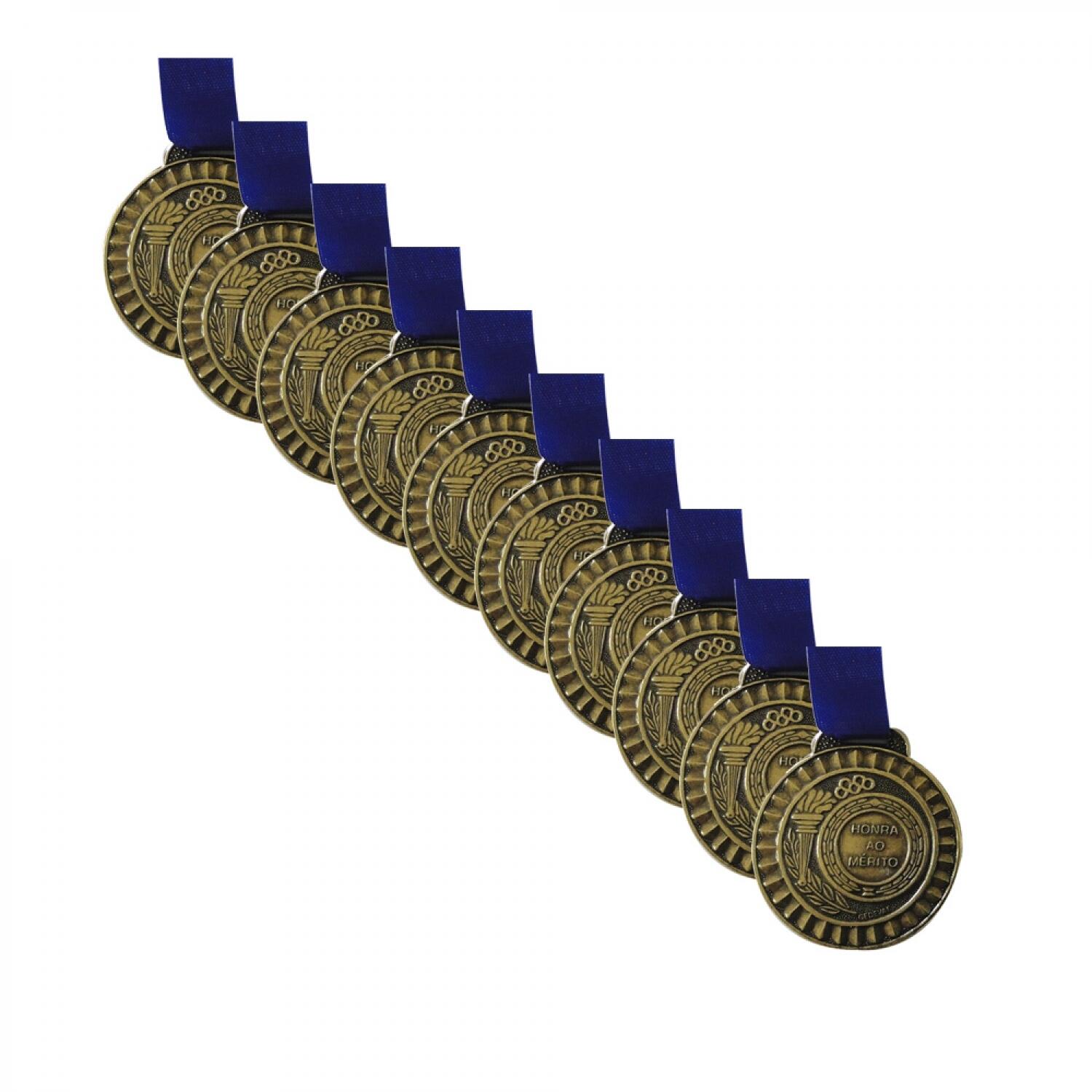 Kit Medalha Gedeval Pequena 35Mm 10 Unidades - bronze