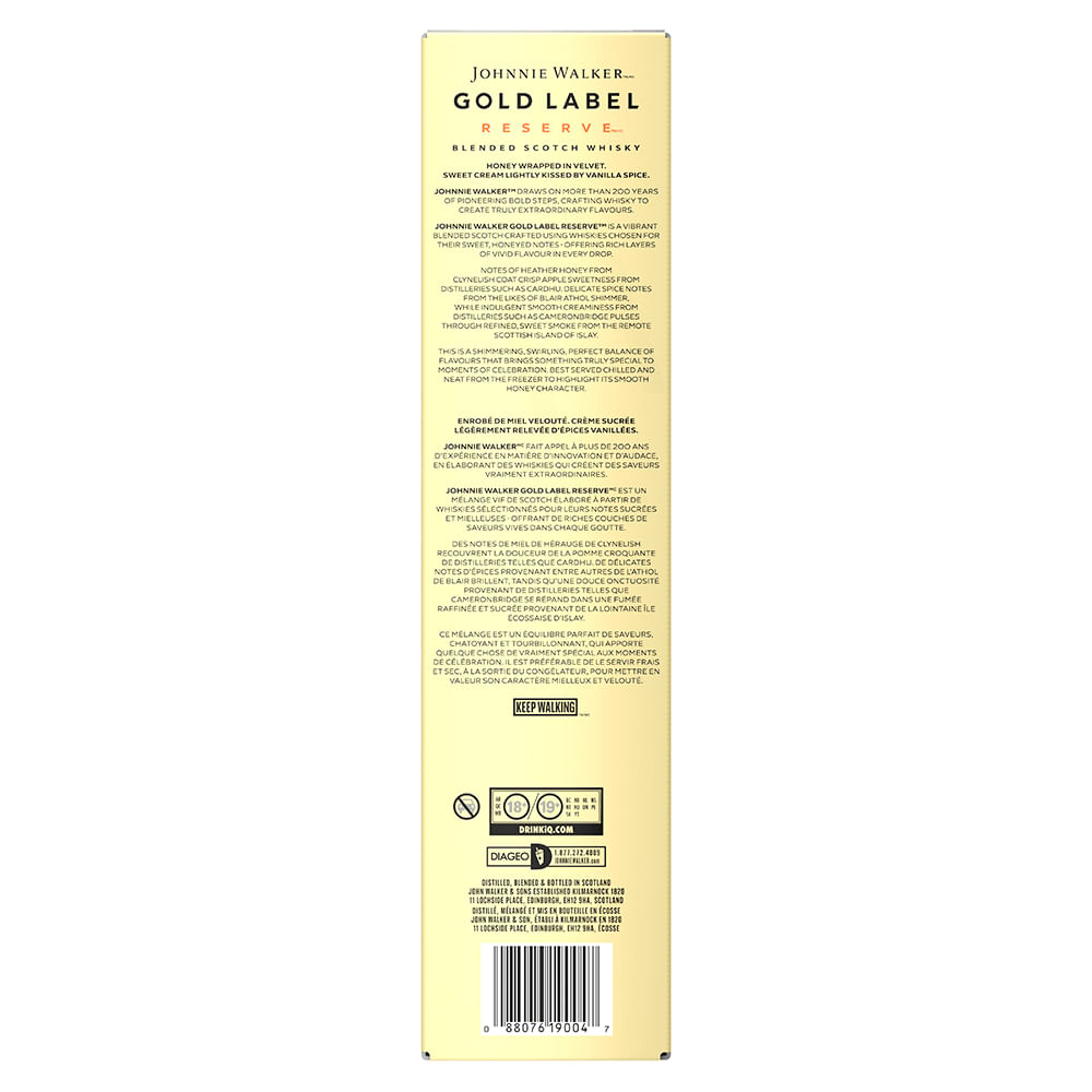 Foto 4 de WHISKY JOHNNIE WALKER GOLD LABEL RESERVE - 750ml