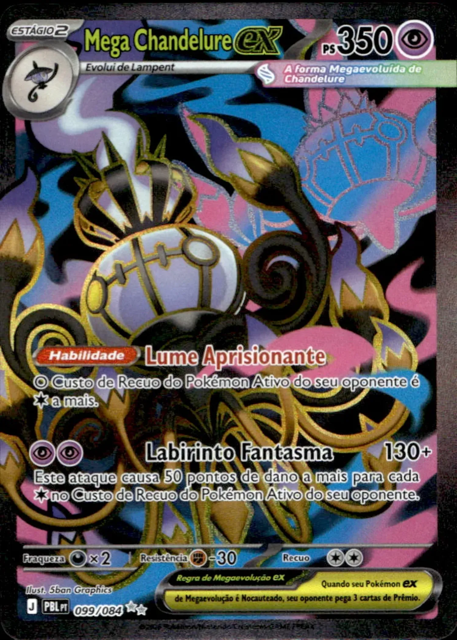 Mega Chandelure ex (99/84) Escuridão Absoluta Pokémon TCG — Near Mint, Usado