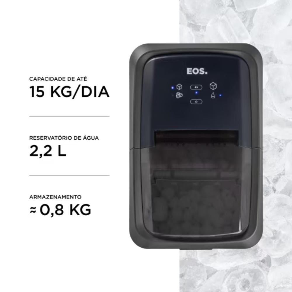 Foto 4 de Máquina de Gelo 15kg EOS Ice Compact EMG02P Titanium 110V