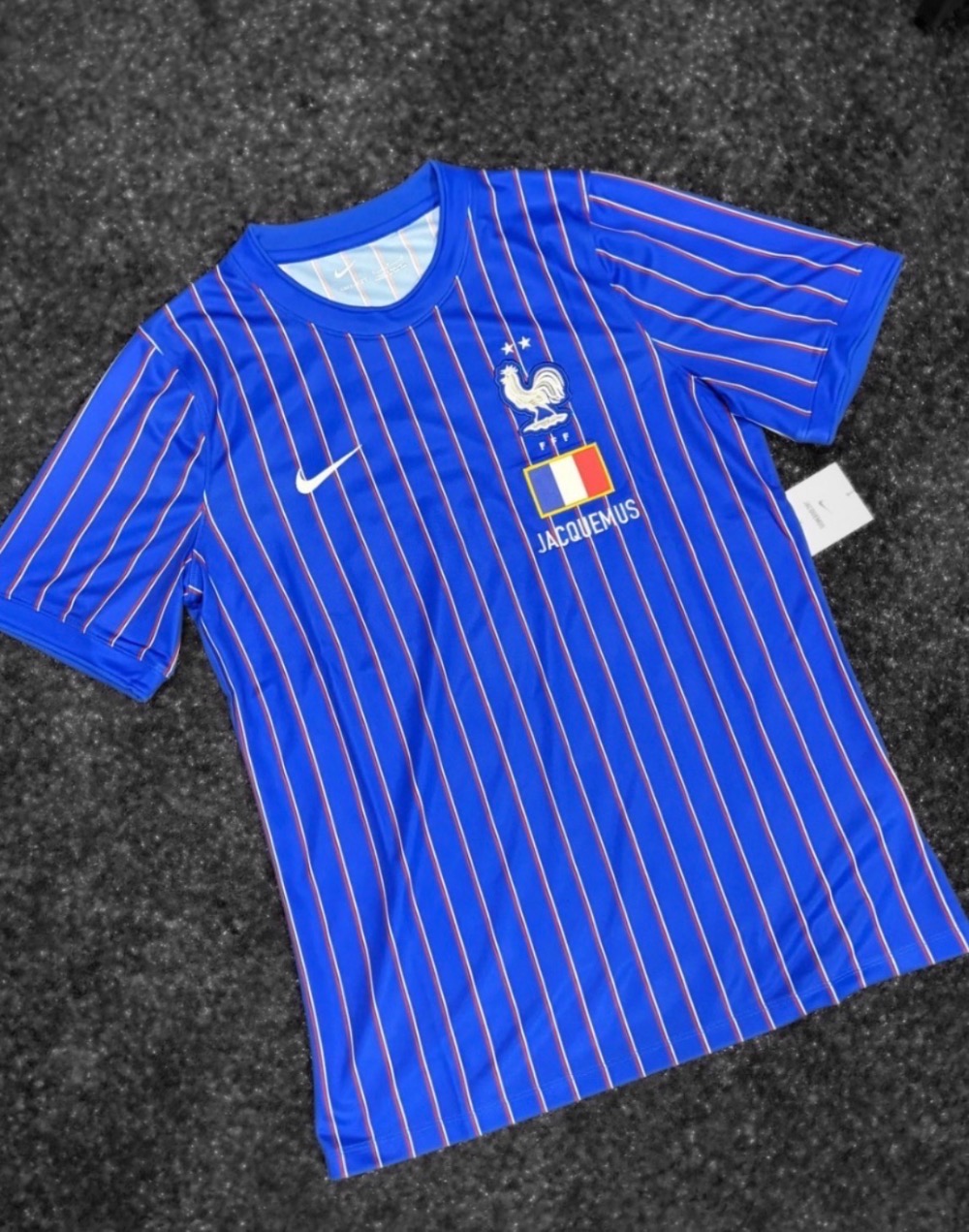 France x Jacquemus x Nike Camiseta Dri-FIT Blue — P, Novo