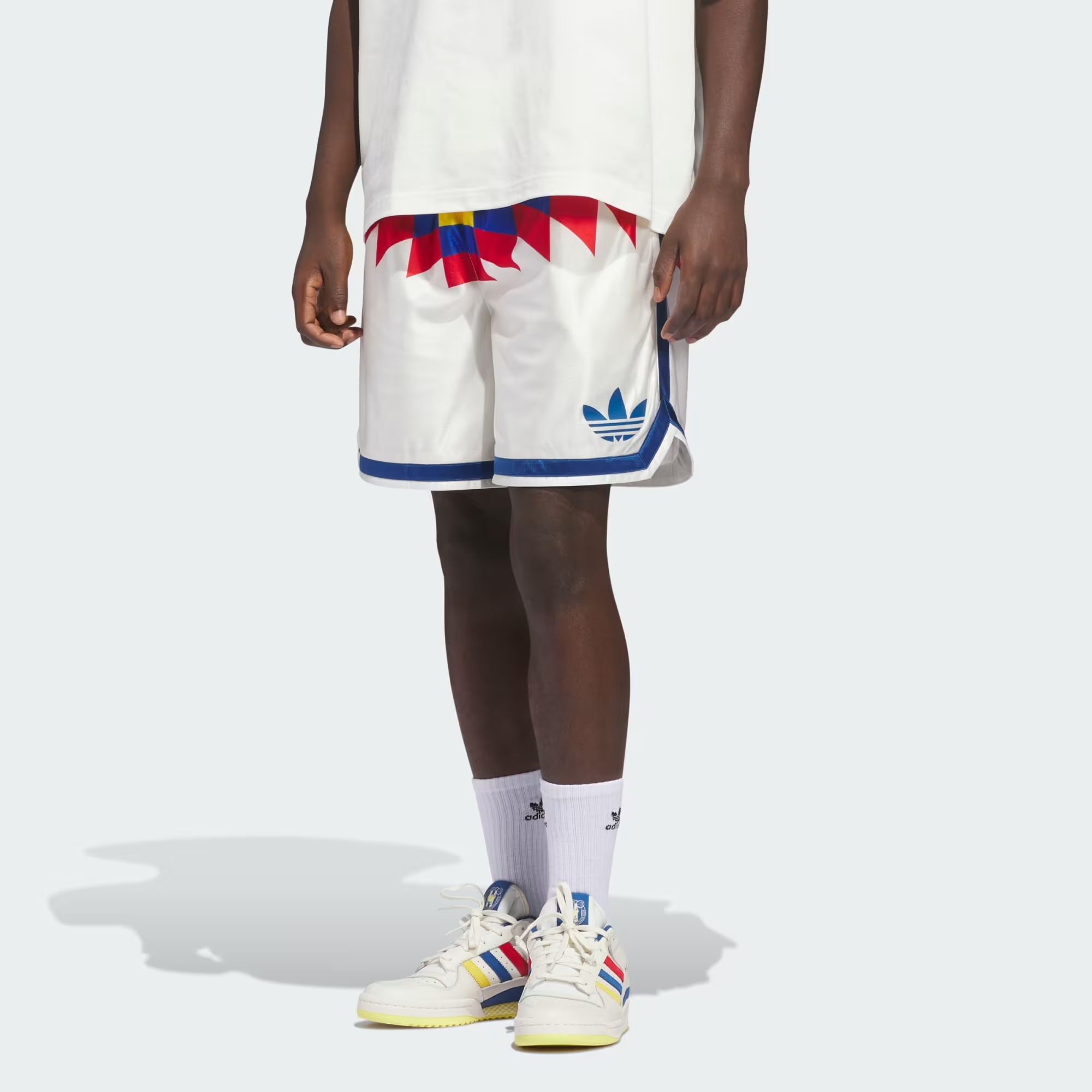 Shorts adidas Originals Basketball Diamond Pack Off White Dark Marine — P / M / G, Novo