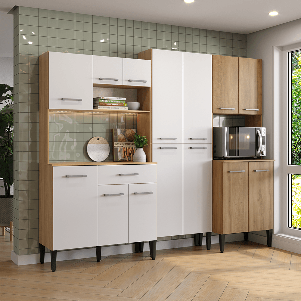 Armário de Cozinha Compacta Arizona Clean Carraro Branco