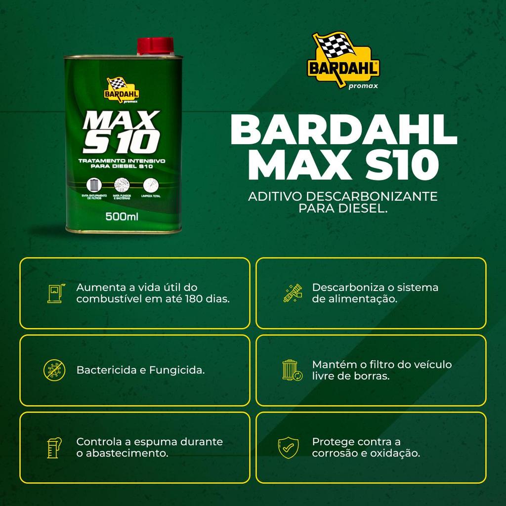 Foto 2 de Aditivo Combustível Diesel Bardahl Max S10 500ml Biodiesel