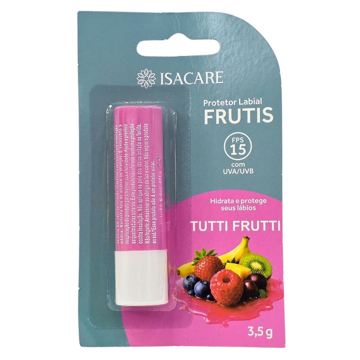 Protetor Labial Tutti Frutti Fps 15 Com Cor Frutis Isacare 3,5G
