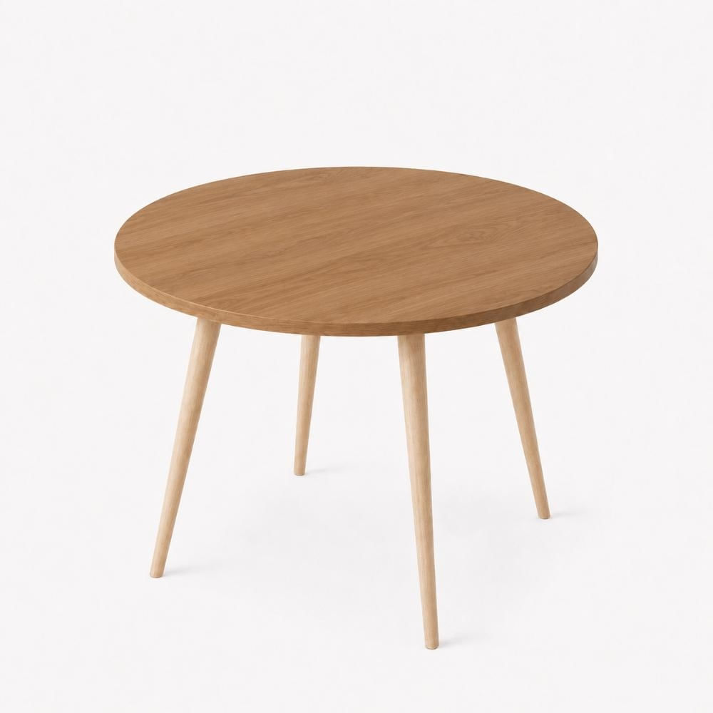 Mesa Jantar Sofia Redonda 80cm Serrano 18mm Pés de Madeira Natural Marin