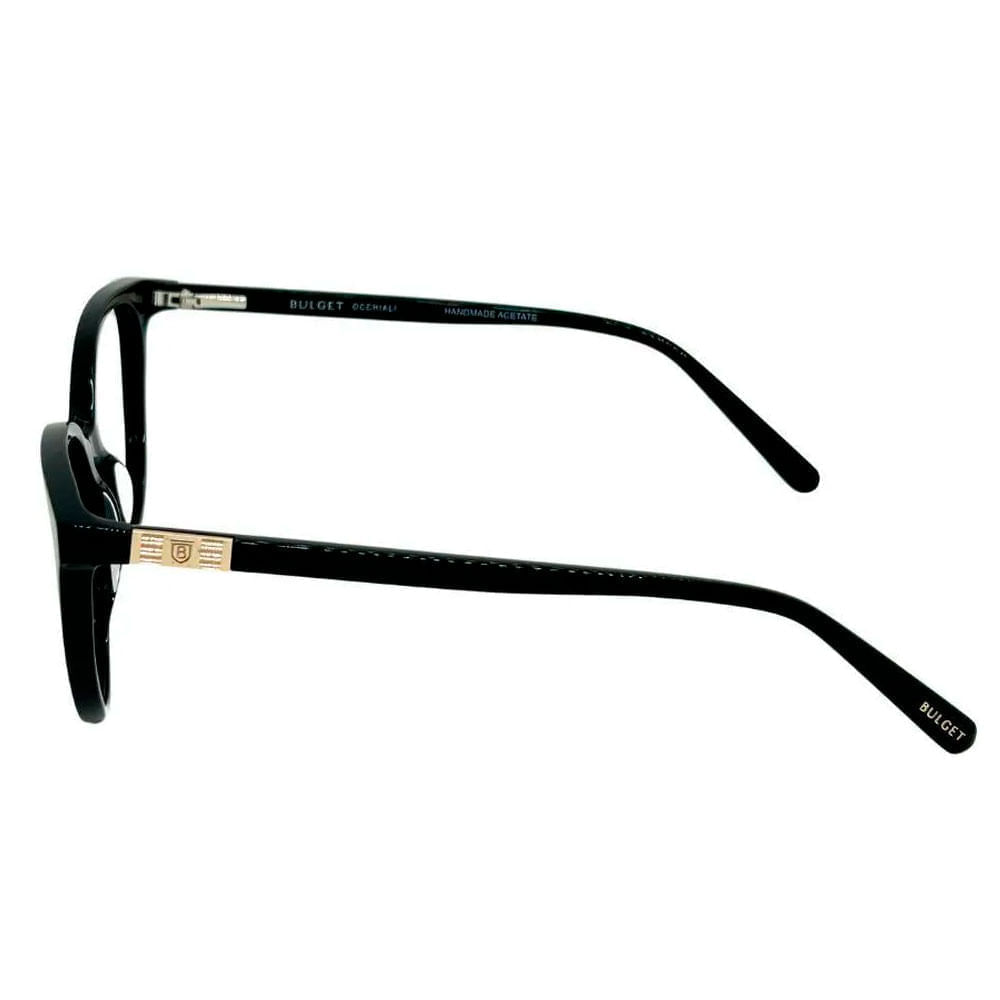 Foto 5 de Armação de Óculos de Grau com Clipon Feminina Bulget Retrô BG6436 Cor Preto Brilho